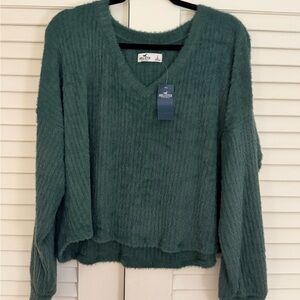 Hollister Soft Green V-Neck Sweater